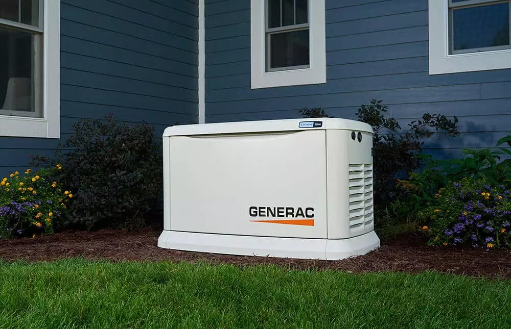 Picture of a home backup generator installed
