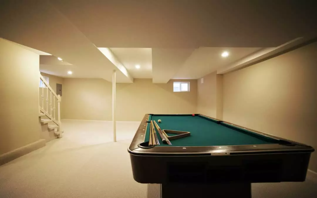 basement with pool table