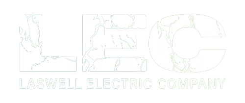 Laswell Electric white logo with transparent background